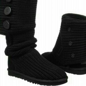 UGGS Black Knit Button Boots